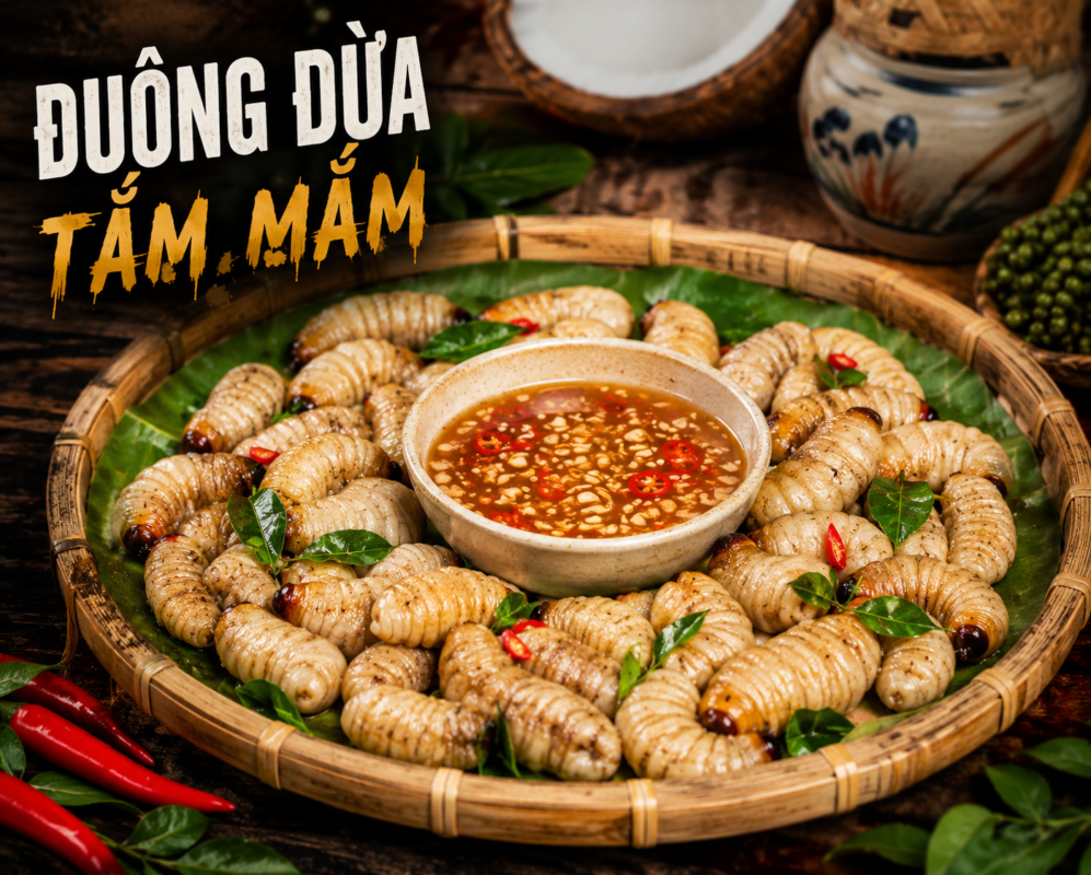 Món đuông dừa tắm mắm đặc sản độc lạ béo ngậy
