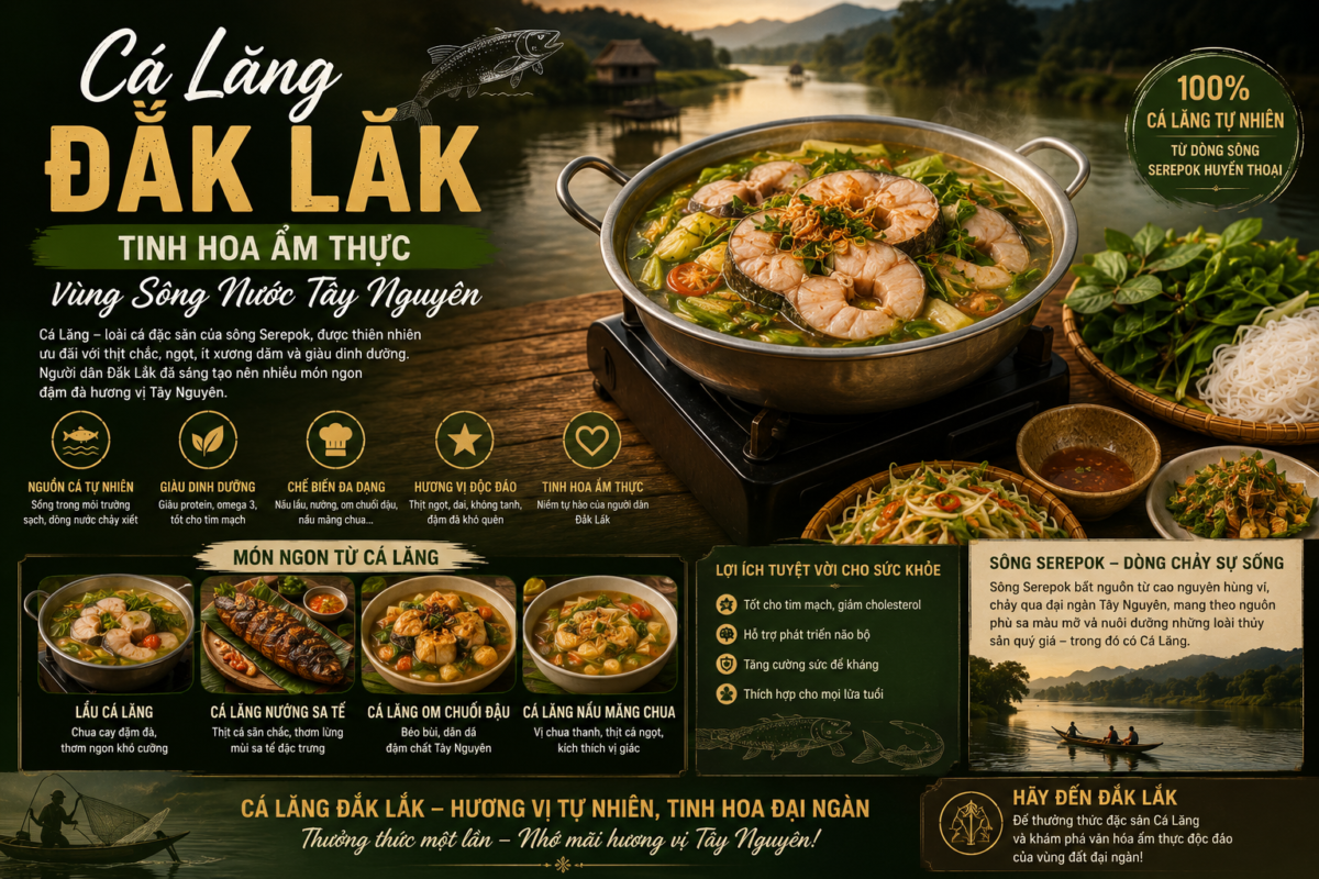 Món lẩu cá lăng măng chua đặc sản Đắk Lắk