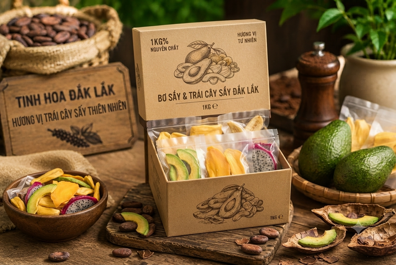 Bơ sấy, trái cây sấy loại lớn