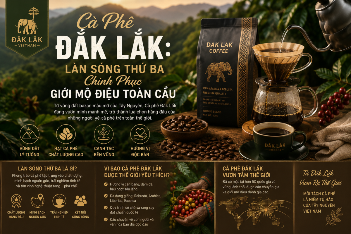 Hạt cà phê Đắk Lắk đặc sản Fine Robusta